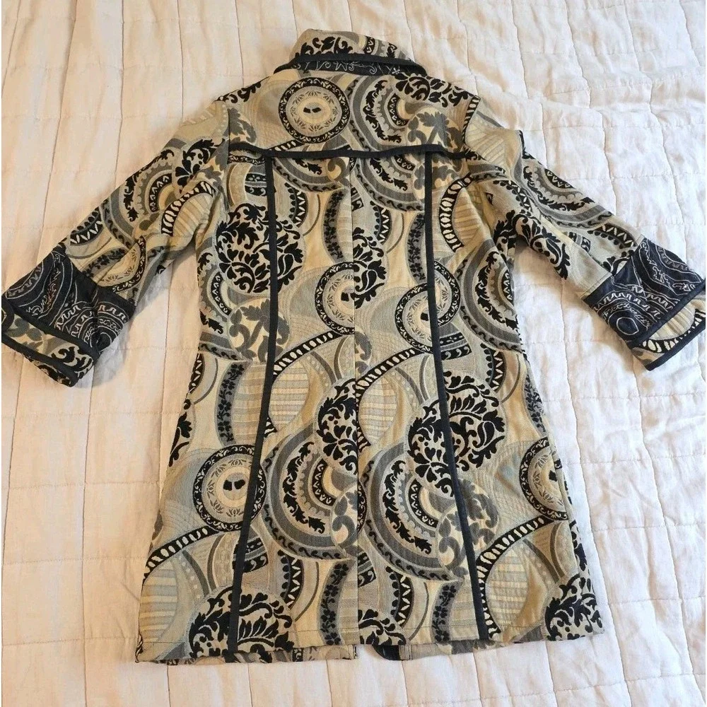 Yak Magik Sz S Blazer Tapestry Jacket Zip Front Embroidered Sequins‎ Artsy